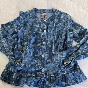 Chico's Indigo Textured Denim Jacket